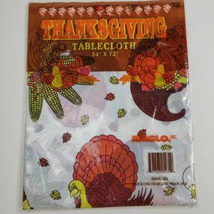 Vintage Thanksgiving Plastic Waterproof Tablecloth